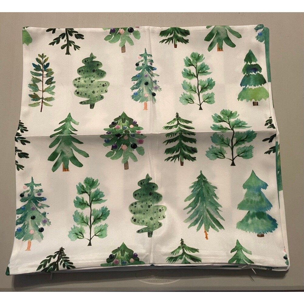 Festive AOP Christmas Trees 4ct Throw pillow covers 17*17 New